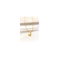 Collar Corazon 3 Perlas Acero