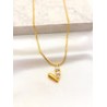 Collar Corazon 3 Perlas Acero