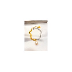 Pulsera Bicolor Perla Acero
