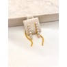 Arete Perlas Colgante Acero