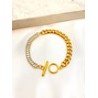 Pulsera Combinada Broche T Acero