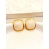 Arete Cuadro Beige Acero