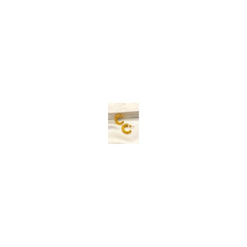 Arracada Curve Zirconias Acero