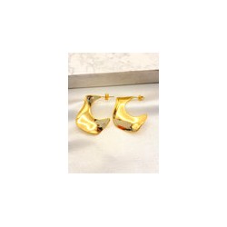 Arracada Ondulada Grande Acero