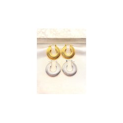 Arracada Plana Lineas Acero